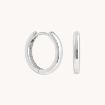 Astrid &amp; Miyu Essential Small Hoops In Silver In Metallic