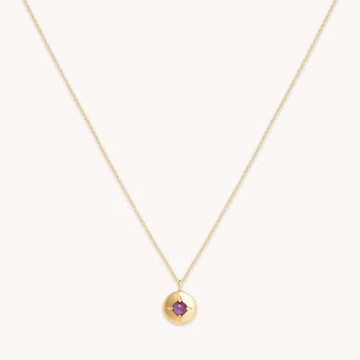 Astrid &amp; Miyu February Birthstone Necklace In Solid Gold