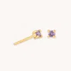 Astrid &amp; Miyu February Birthstone Stud Earrings In Gold With Amethyst Cz | Mother's Day Gift | J