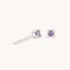 Astrid &amp; Miyu February Birthstone Stud Earrings In Silver With Amethyst Cz | Mother's Day Gift |