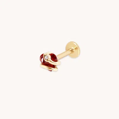 Astrid &amp; Miyu Garnet Heart &amp; Snake Piercing Stud