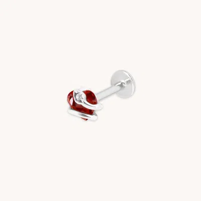 Astrid &amp; Miyu Garnet Heart &amp; Snake Piercing Stud