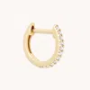 Astrid &amp; Miyu Gem Piercing Hoop In Solid Gold