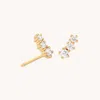 Astrid &amp; Miyu Glimmer Crystal Climber Stud Earrings In Gold | Elegant Stud Cubic Zirconia Earrin