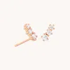 Astrid &amp; Miyu Glimmer Crystal Climber Stud Earrings In Rose Gold