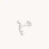 Astrid &amp; Miyu Gold Ball &amp; White Topaz Bezel Wave Piercing Stud 6mm In White Gold | No Size |