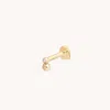 Astrid &amp; Miyu Gold Ball &amp; White Topaz Double Piercing Stud 6mm In Solid Gold | No Size | Mot