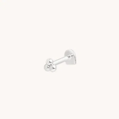 Astrid &amp; Miyu Gold Ball Cluster Piercing Stud 6mm In White Gold In Metallic