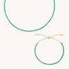 Astrid &amp; Miyu Green Agate Gemstone Gift Set In 9k Gold
