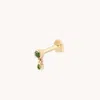 Astrid &amp; Miyu Green Tourmaline Double Piercing Stud In Solid Gold