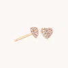 Astrid &amp; Miyu Heart Pavé Stud Earrings In Rose Gold