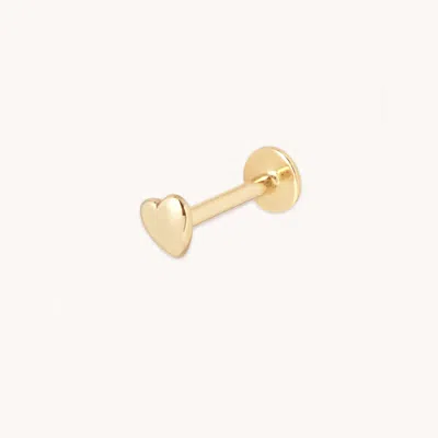 Astrid &amp; Miyu Heart Piercing Stud In Solid Gold
