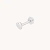 Astrid &amp; Miyu Heart Piercing Stud In Solid White Gold