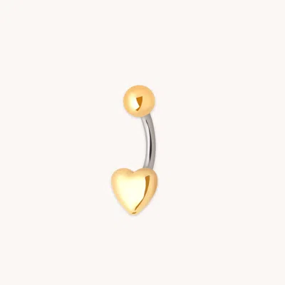 Astrid &amp; Miyu Heart Titanium Belly Bar In Gold