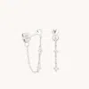 Astrid &amp; Miyu Heart Topaz Chain Stud Earrings