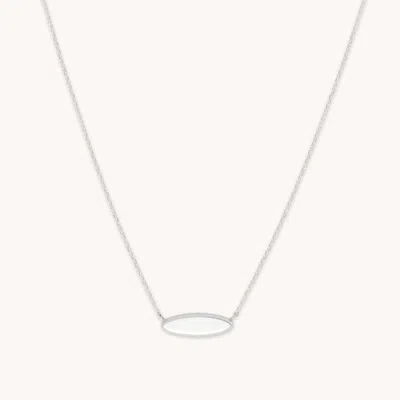 Astrid &amp; Miyu Id Pendant Necklace In Solid White Gold In Metallic