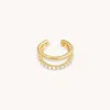 Astrid &amp; Miyu Illusion Crystal Ear Cuff In Gold