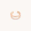 Astrid &amp; Miyu Illusion Crystal Ear Cuff In Rose Gold