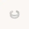 Astrid &amp; Miyu Illusion Crystal Ear Cuff In Silver
