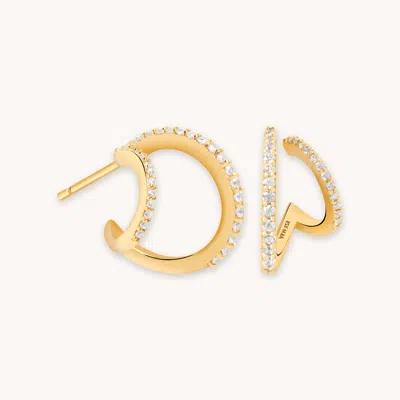Astrid &amp; Miyu Illusion Crystal Hoops In Gold