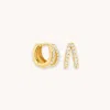 Astrid &amp; Miyu Illusion Crystal Huggies In Gold