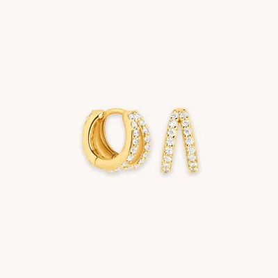 Astrid &amp; Miyu Illusion Crystal Huggies In Gold