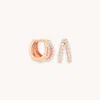 Astrid &amp; Miyu Illusion Crystal Huggies In Rose Gold