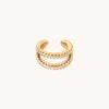 Astrid &amp; Miyu Illusion Double Crystal Ear Cuff In Gold