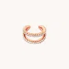 Astrid &amp; Miyu Illusion Double Crystal Ear Cuff In Rose Gold