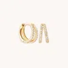 Astrid &amp; Miyu Illusion Topaz Huggies In Solid Gold