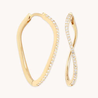 Astrid &amp; Miyu Infinite Topaz Pavé Hoops In Solid Gold