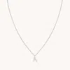 Astrid &amp; Miyu Initial Pave Pendant Necklace A In Silver