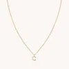 Astrid &amp; Miyu Initial Pave Pendant Necklace C In Gold