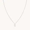 Astrid &amp; Miyu Initial Pave Pendant Necklace C In Silver
