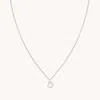 Astrid &amp; Miyu Initial Pave Pendant Necklace D In Silver