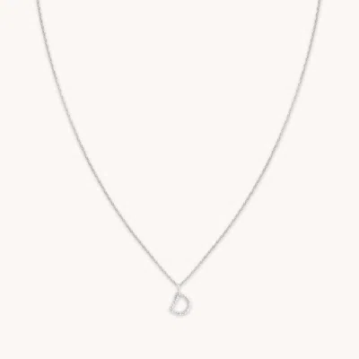 Astrid &amp; Miyu Initial Pave Pendant Necklace D In Silver In Metallic