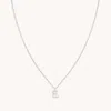 Astrid &amp; Miyu Initial Pave Pendant Necklace E In Silver