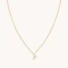 Astrid &amp; Miyu Initial Pave Pendant Necklace F In Gold