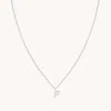 Astrid &amp; Miyu Initial Pave Pendant Necklace F In Silver