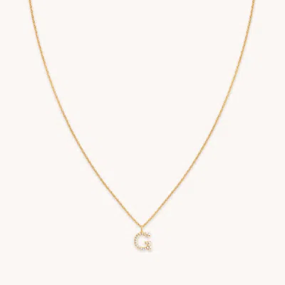 Astrid &amp; Miyu Initial Pave Pendant Necklace G In Gold