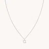 Astrid &amp; Miyu Initial Pave Pendant Necklace G In Silver