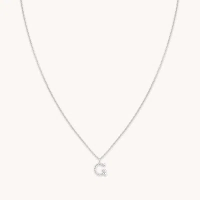 Astrid &amp; Miyu Initial Pave Pendant Necklace G In Silver In Metallic