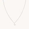 Astrid &amp; Miyu Initial Pave Pendant Necklace H In Silver