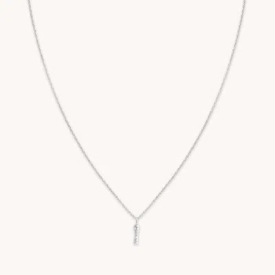 Astrid &amp; Miyu Initial Pave Pendant Necklace I In Silver In Metallic