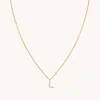Astrid &amp; Miyu Initial Pave Pendant Necklace L In Gold
