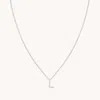 Astrid &amp; Miyu Initial Pave Pendant Necklace L In Silver