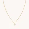 Astrid &amp; Miyu Initial Pave Pendant Necklace N In Gold