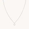 Astrid &amp; Miyu Initial Pave Pendant Necklace O In Silver