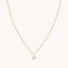 Astrid &amp; Miyu Initial Pave Pendant Necklace P In Gold