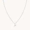Astrid &amp; Miyu Initial Pave Pendant Necklace P In Silver